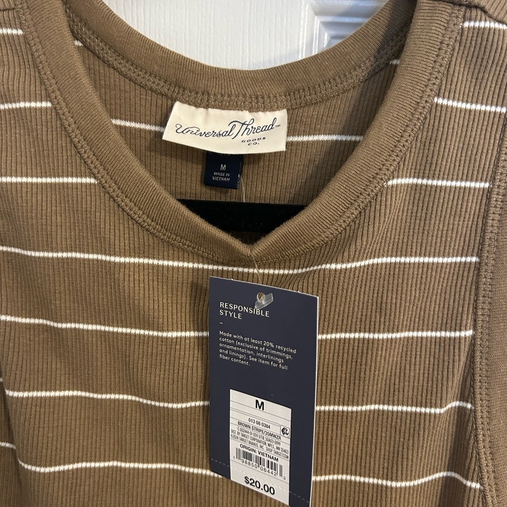 Universal Thread Tan dress with White Stripes